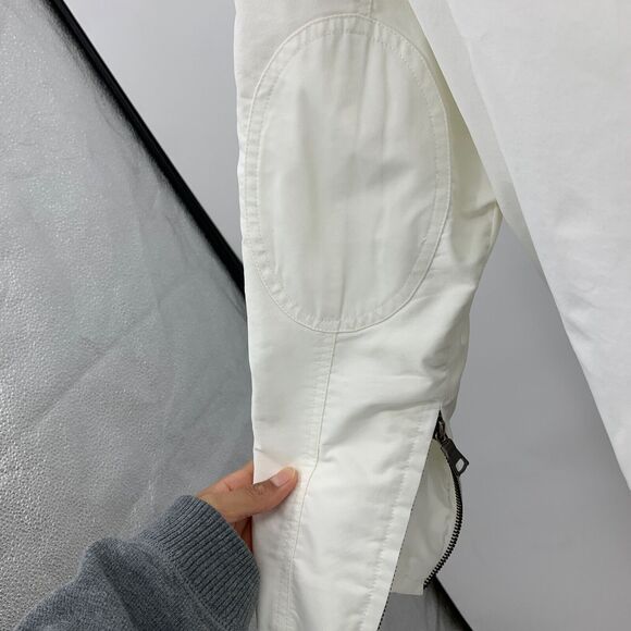 Jarbo Jacket Women 10/12 White Full Zip Snap Boxy Double Lined Structured Crop - Picture 8 of 15